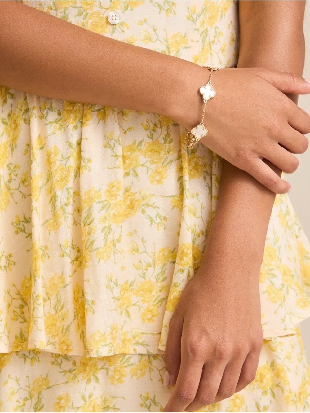 Altar'd State Gold Floral Link Bracelet